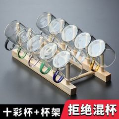 玻璃小茶杯带把加厚耐热透明品茗杯家用功夫茶杯套装